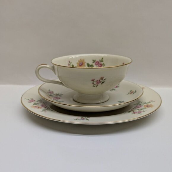 Thomas Rosenthal Germany Floral Trio Set With Gold Trim - Cup Saucer & Plate - Picture 4 of 16